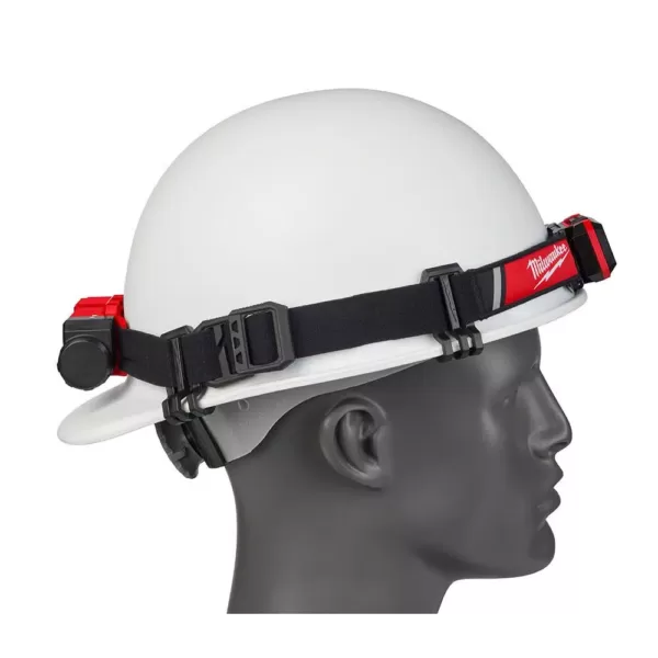 Milwaukee 600 Lumens LED USB Rechargeable Low-Profile Hard Hat Headlamp w/BOLT White Type 1 Class C Front Brim Vented Hard Hat