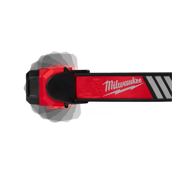 Milwaukee 600 Lumens LED USB Rechargeable 360-Degree Visibility Hard Hat Headlamp with Type 1 Class C Full Brim Vented Hard Hat