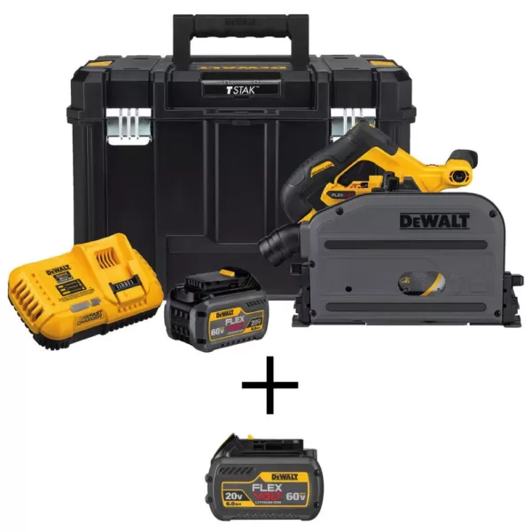 DEWALT FLEXVOLT 60-Volt MAX Cordless Brushless 6-1/2 in. Track Saw with (2) FLEXVOLT 6.0Ah Batteries