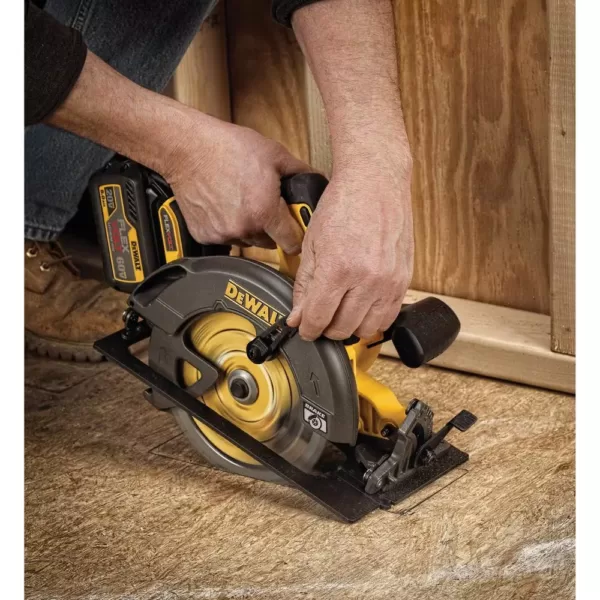 DEWALT FLEXVOLT 60-Volt MAX Cordless Brushless 7-1/4 in. Circular Saw, (2) FLEXVOLT 6.0Ah Batteries & Reciprocating Saw