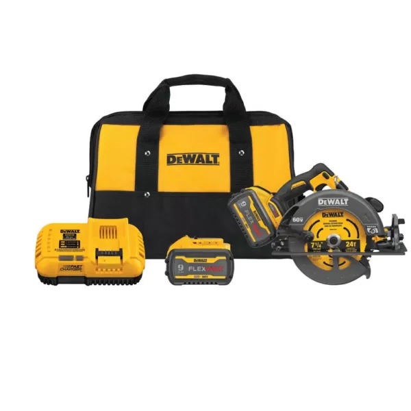 DEWALT FLEXVOLT 60-Volt MAX Cordless Brushless 7-1/4 in. Circular Saw with Brake with (2) FLEXVOLT 9.0Ah Batteries