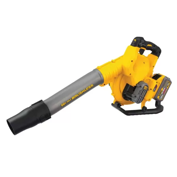 DEWALT 129 MPH 423 CFM 60V MAX Cordless FLEXVOLT Handheld Leaf Blower, (2) 3.0Ah Batteries & Charger w/ Bonus 16 in. Chain Saw