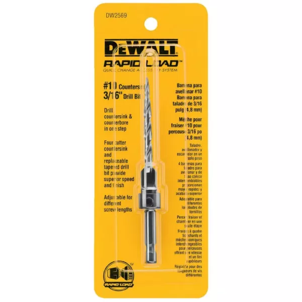 DEWALT #10 Countersink 3/16 in. Drill Bit