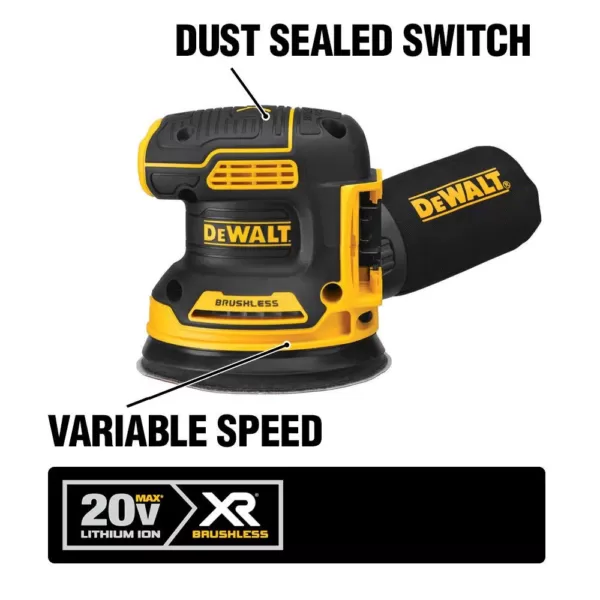 DEWALT 20-Volt MAX XR Cordless Brushless 5 in. Random Orbital Sander (Tool-Only)