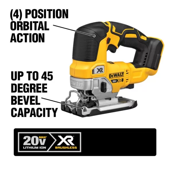 DEWALT 20-Volt MAX XR Cordless Brushless 5 in. Random Orbital Sander with Jigsaw & (1) 20-Volt Battery 5.0Ah