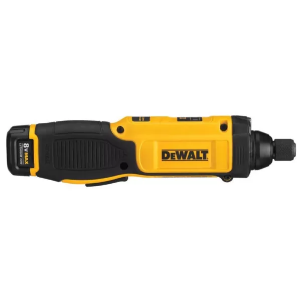 DEWALT 8-Volt MAX Cordless 1/4 in. Hex Gyroscopic Screwdriver, (1) 1.0Ah Battery, Charger & Bag