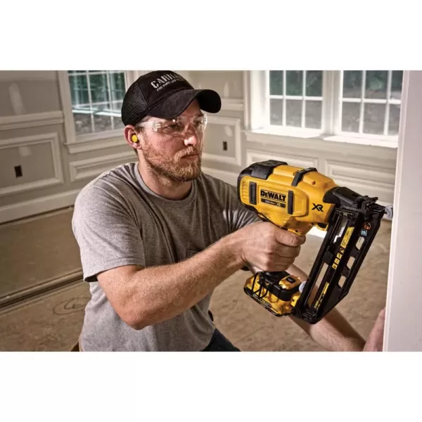 DEWALT 20-Volt MAX 16-Gauge Cordless Angled Nailer Kit with Bonus Bare 20-Volt MAX 1/4 in. Cordless Impact Driver