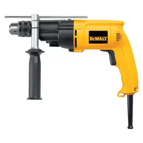 DEWALT 7.8 Amp 1/2 in. Variable Speed Reversing Dual-Range Hammer Drill with kit box