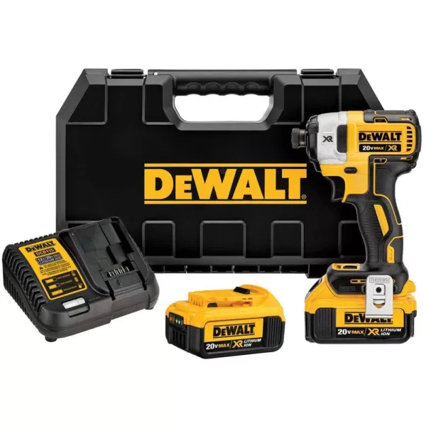 DEWALT 20-Volt MAX XR Cordless Brushless 3-Speed 1/4 in. Impact Driver with (2) 20-Volt 4.0Ah Batteries & Charger