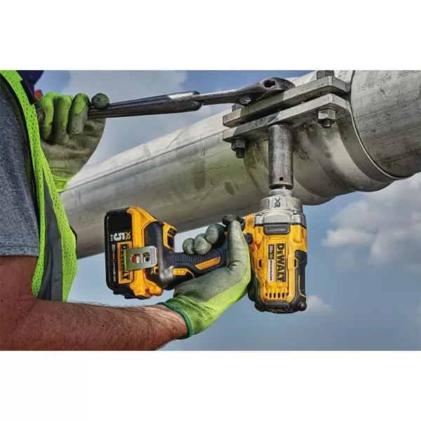 DEWALT 20-Volt MAX XR Cordless Brushless 1/2 in. Mid-Range Impact Wrench Detent Pin, (2) 20-Volt 5.0Ah Batteries & Charger