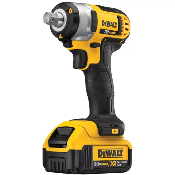 DEWALT 20-Volt MAX Cordless 1/2 in. Impact Wrench Kit with Hog Ring, (2) 20-Volt 4.0Ah Batteries & Charger