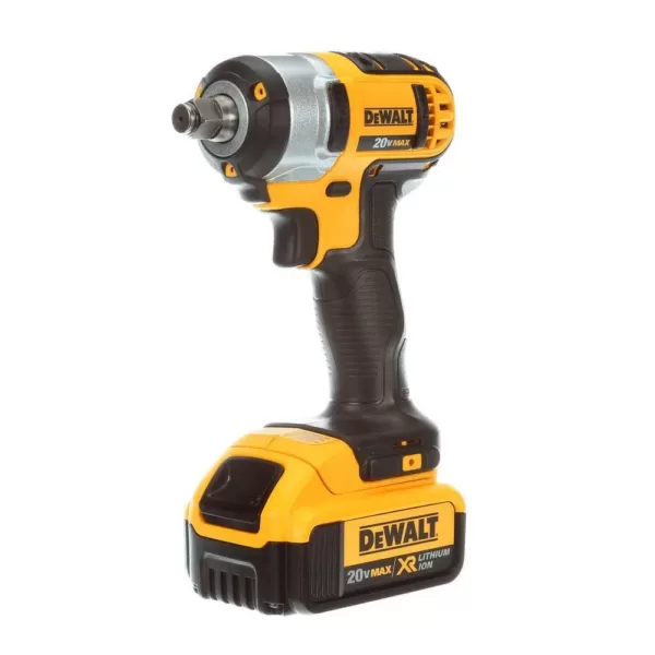 DEWALT 20-Volt MAX Cordless 1/2 in. Impact Wrench Kit with Hog Ring, (2) 20-Volt 4.0Ah Batteries & Charger