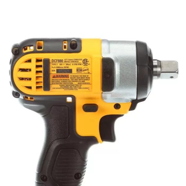 DEWALT 20-Volt MAX Cordless 1/2 in. Impact Wrench Kit with Detent Pin, (2) 20-Volt 4.0Ah Batteries & Charger