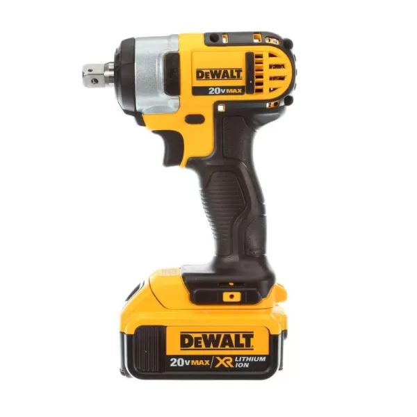 DEWALT 20-Volt MAX Cordless 1/2 in. Impact Wrench Kit with Detent Pin, (2) 20-Volt 4.0Ah Batteries & Charger