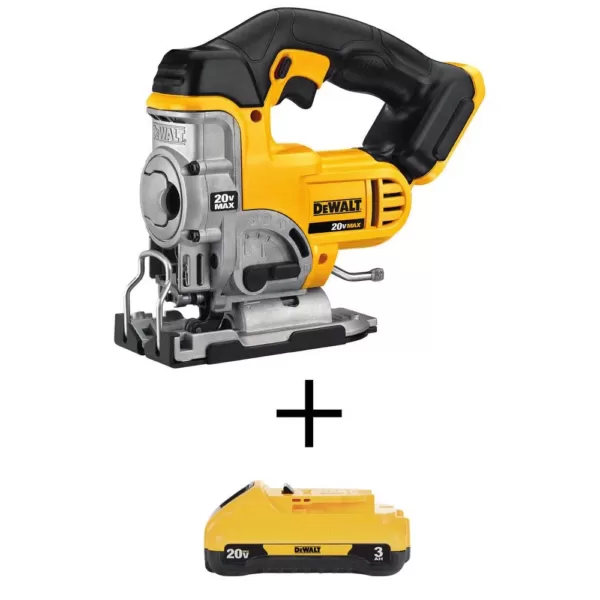 DEWALT 20-Volt MAX Lithium-Ion Cordless Jig Saw (Tool-Only) with 20-Volt MAX Compact Lithium-Ion 3.0 Ah Battery Pack