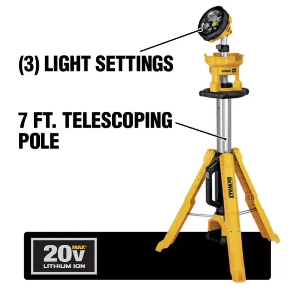 DEWALT 20-Volt MAX 3000-Lumen Tripod Light with (1) 20-Volt Battery 5.0Ah