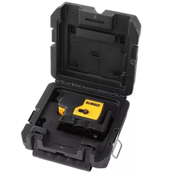 DEWALT 100 ft. Green Self-Leveling 3-Spot Laser Level with (2) AA Batteries & Case