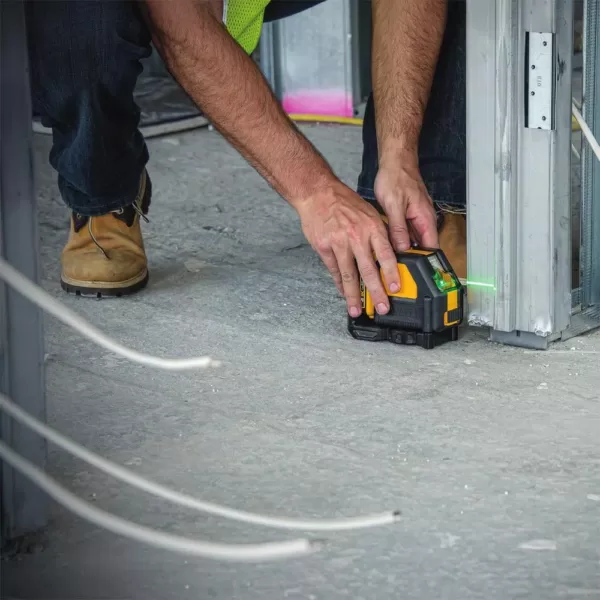 DEWALT 12-Volt MAX Lithium-Ion Cross-Line Green Laser Level with 100 ft. Laser Distance Measurer