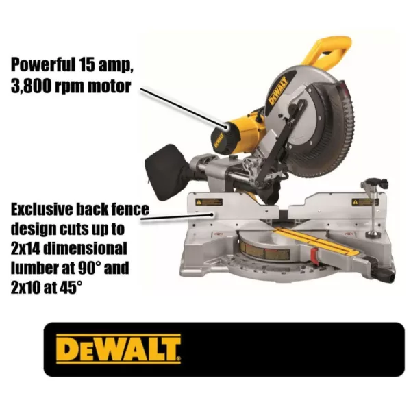 DEWALT 15 Amp Corded 12 in. Dual Bevel Sliding Compound Miter Saw