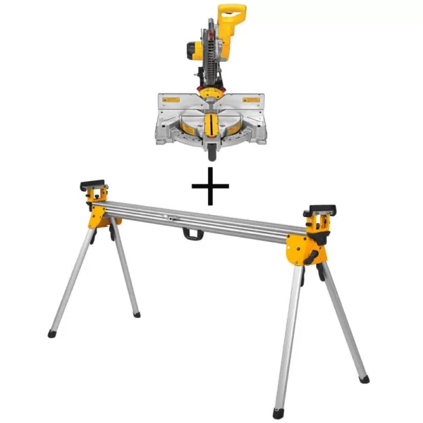 DEWALT 12 in. 15 Amp Compound Double Bevel Miter Saw with Heavy-Duty Miter Saw Stand