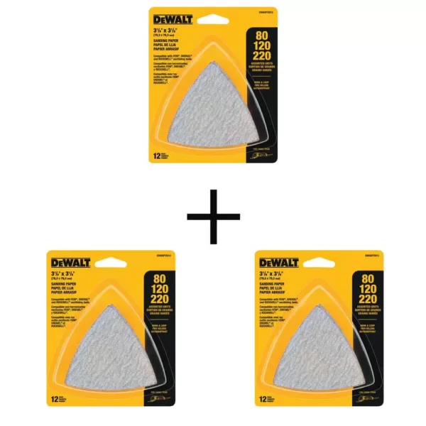 DEWALT Hook-and-Loop Triangle Sandpaper Assortment (36-Piece)