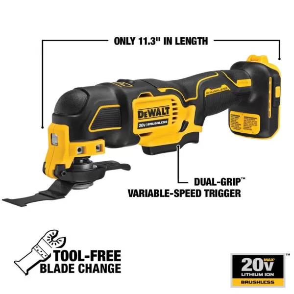 DEWALT ATOMIC 20-Volt MAX Cordless Brushless Oscillating Multi-Tool with (1) 20-Volt Battery 5.0Ah