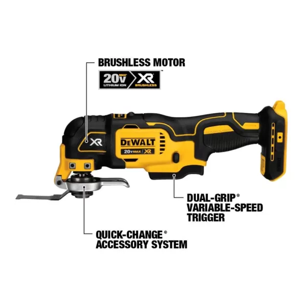 DEWALT 20-Volt MAX XR Cordless Brushless Oscillating Multi-Tool with (1) 20-Volt 6.0Ah Battery