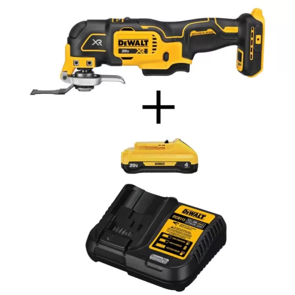 DEWALT 20-Volt MAX XR Cordless Brushless 3-Speed Oscillating Multi-Tool with (1) 20-Volt 4.0Ah Battery & Charger