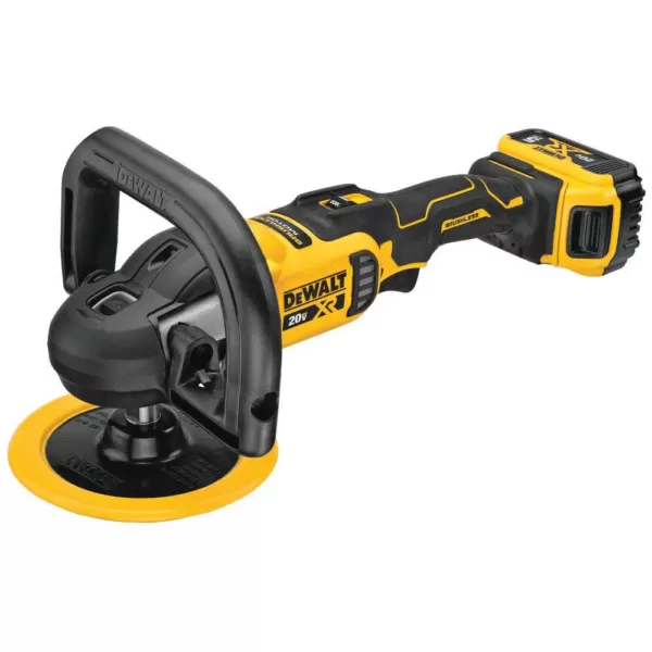 DEWALT 20-Volt MAX XR Cordless Brushless 7 in. Variable Speed Rotary Polisher with (2) 20-Volt 5.0Ah Batteries & Charger