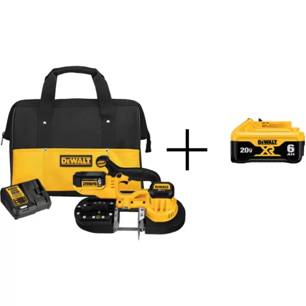 DEWALT 20-Volt MAX Cordless Band Saw with (1) 20-Volt Battery 5.0Ah & (1) 20-Volt Battery 6.0Ah