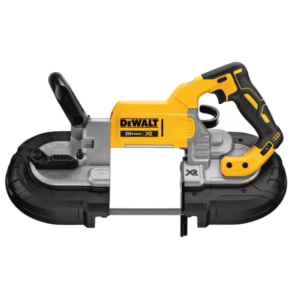 DEWALT 20-Volt MAX XR Cordless Brushless Deep Cut Band Saw with 4-1/2 in. Grinder & (2) 20-Volt Batteries 5.0Ah