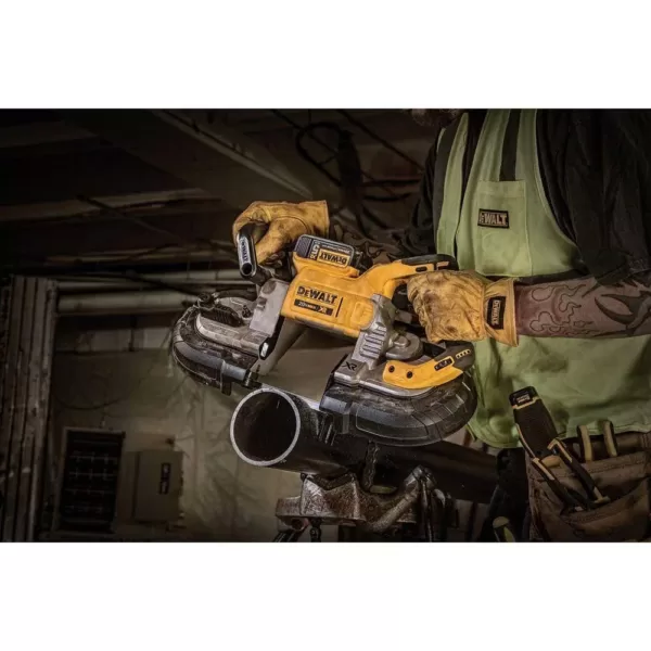 DEWALT 20-Volt MAX XR Cordless Brushless Deep Cut Band Saw with 1-1/2 in. Die Grinder & (2) 20-Volt Batteries 5.0Ah