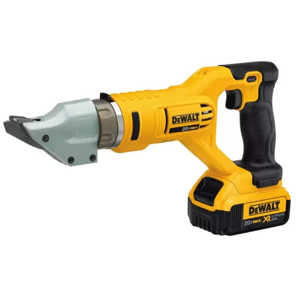 DEWALT 20-Volt MAX Cordless 14-Gauge Swivel Head Double Cut Shears with (2) 20-Volt Batteries 4.0Ah & Impact Driver