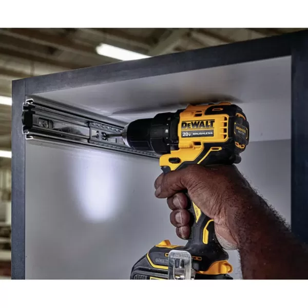 DEWALT ATOMIC 20-Volt MAX Cordless Brushless Compact 1/2 in. Drill/Driver with 20-Volt Lithium-Ion Compact (2) 2.0Ah Battery