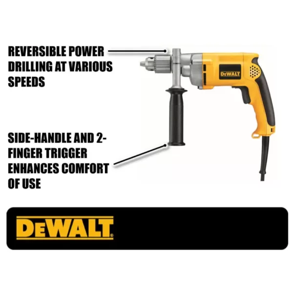 DEWALT 7.8 Amp Corded 1/2 in. Variable Speed Reversing Drill