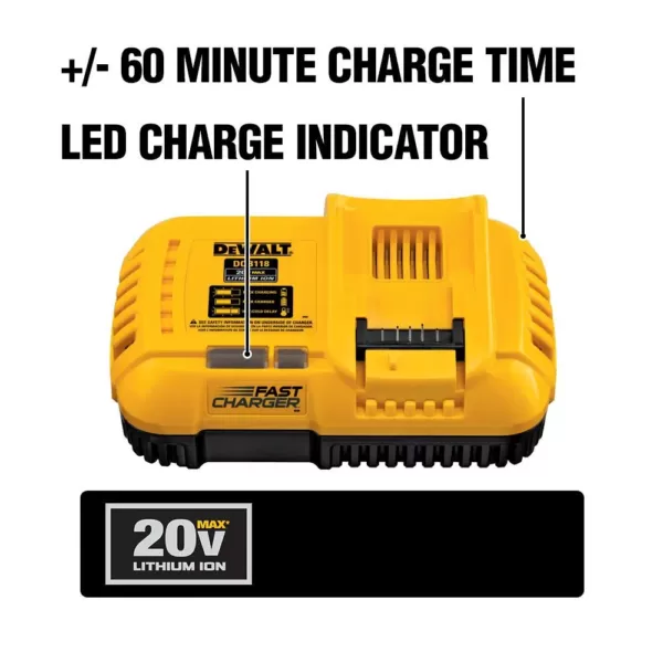 DEWALT FLEXVOLT 20-Volt/60-Volt MAX Lithium-Ion 9.0Ah Battery Pack with Fan Cooled Fast Charger