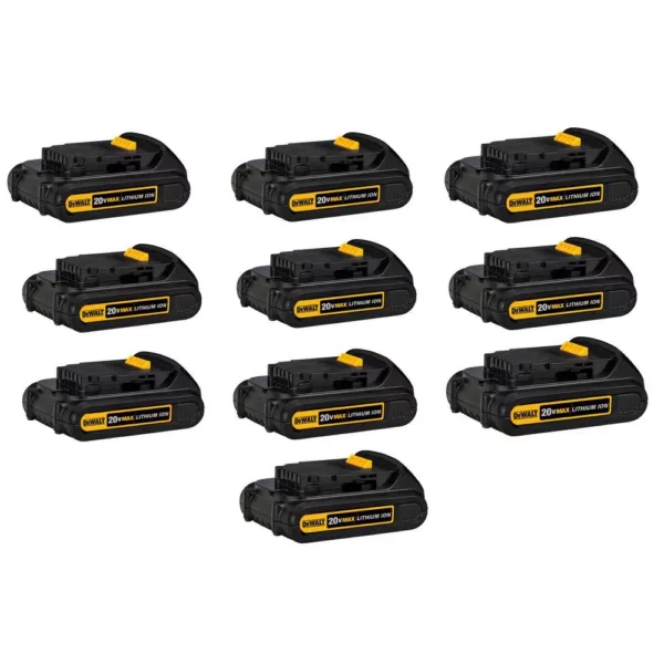 DEWALT 20-Volt MAX Compact Lithium-Ion 1.5Ah Battery Pack (10-Pack)