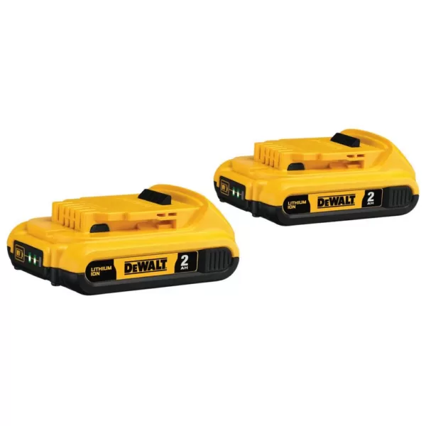 DEWALT 20-Volt MAX Compact Lithium-Ion 2.0Ah Battery Pack (2-Pack)