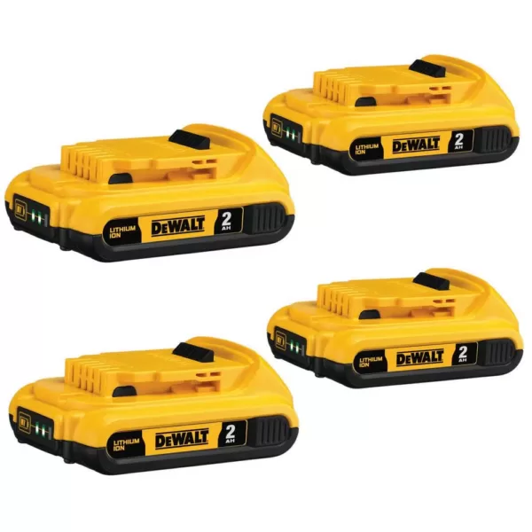 DEWALT 20-Volt MAX Compact Lithium-Ion 2.0Ah Battery Pack (4-Pack)