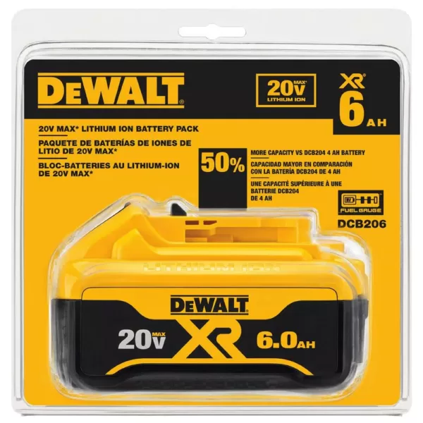 DEWALT 20-Volt MAX XR Premium Lithium-Ion 6.0Ah Battery Pack