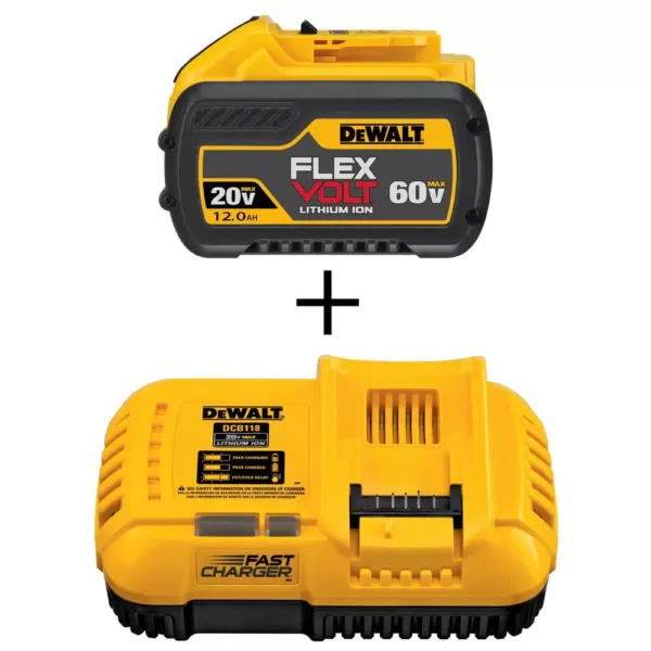 DEWALT FLEXVOLT 20-Volt/60-Volt MAX Lithium-Ion 12.0Ah Battery with Fan Cooled Fast Charger