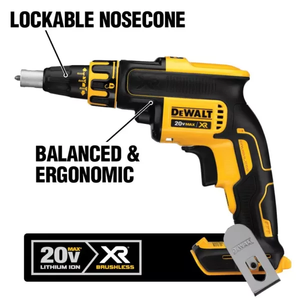 DEWALT 20-Volt MAX XR Cordless Brushless Drywall Screw Gun with 5 in. Random Orbital Sander