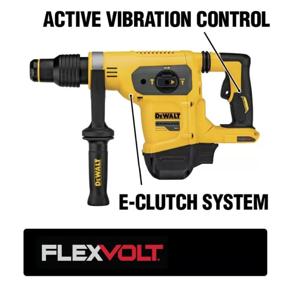 DEWALT FLEXVOLT 60-Volt MAX Brushless 1-9/16 in. SDS MAX Rotary Hammer, (2) FLEXVOLT 9.0Ah Batteries & Hammer Drill/Driver