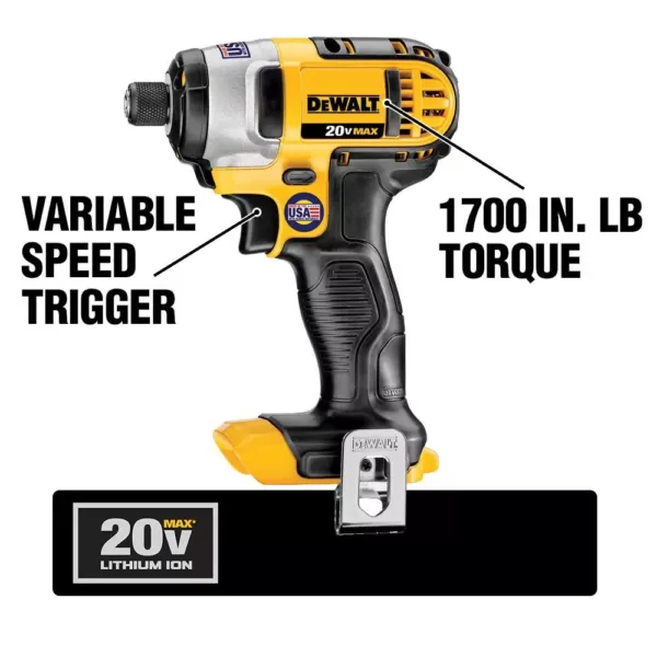 DEWALT 20-Volt Max Cordless Combo Kit (10-Tool) with (2) 20-Volt 2.0Ah Batteries, Charger & Bag