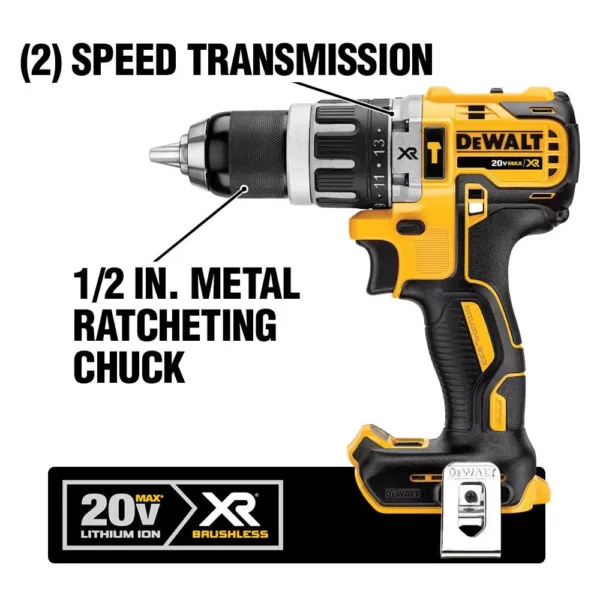 DEWALT 20-Volt MAX XR Cordless Brushless Hammer Drill/Impact Combo Kit (2-Tool) with (1) 4.0Ah Battery & (1) 2.0Ah Battery