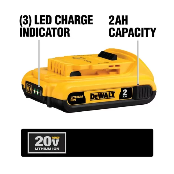 DEWALT 20-Volt MAX Cordless Brushless Combo Kit (2-Tool) with (1) FLEXVOLT 6.0Ah Battery, (1) 20-Volt 2.0 Battery & Charger