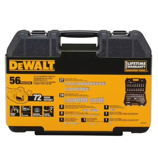 DEWALT 3/8 in. Drive Combination Socket Set (56-Piece)