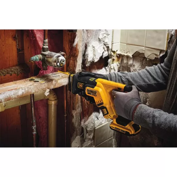 DEWALT 20-Volt MAX XR Cordless Brushless Compact Reciprocating Saw with (2) 20-Volt Batteries 5.0Ah & Charger