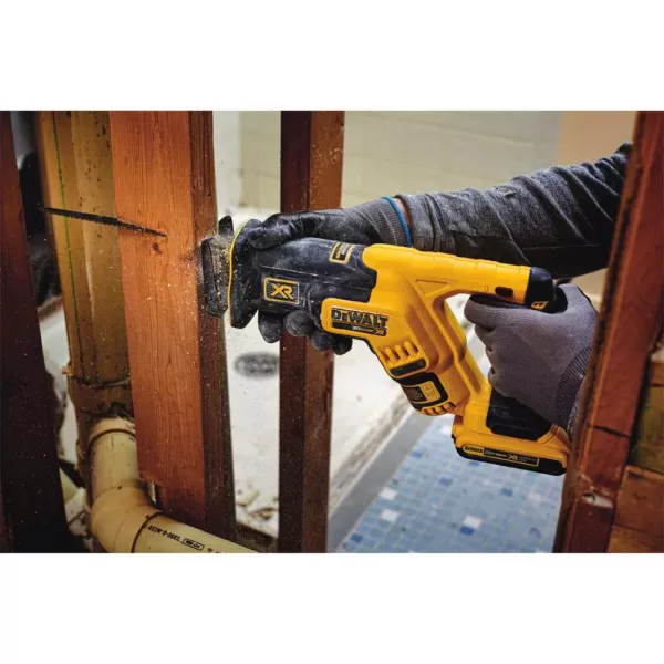 DEWALT 20-Volt MAX XR Cordless Brushless Compact Reciprocating Saw with (2) 20-Volt Batteries 5.0Ah & Charger