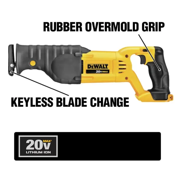 DEWALT 20-Volt MAX Cordless Reciprocating Saw with (1) 20-Volt Battery 5.0Ah & Charger